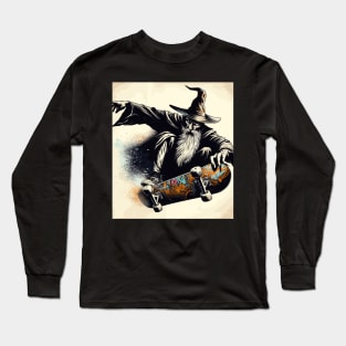 Cool Skate wizard street art Long Sleeve T-Shirt